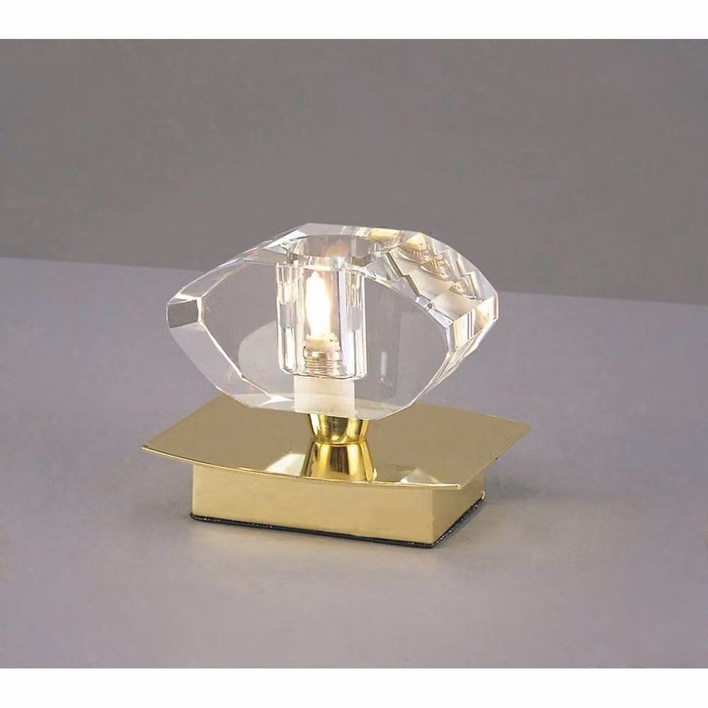 Netlighting Alfa Small Table Lamp with Crystal Glass and Polished Gold Brass Finish – 2