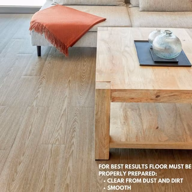 Novecrafto Self Adhesive Wood Effect Vinyl Floor Planks in Beige Grey