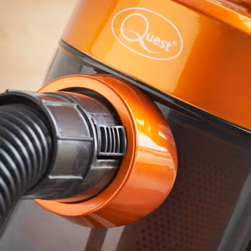 Quest Compact Cyclonic Bagless Vacuum Cleaner in Orange with 1.5L Dust Container and HEPA Filtration – 7