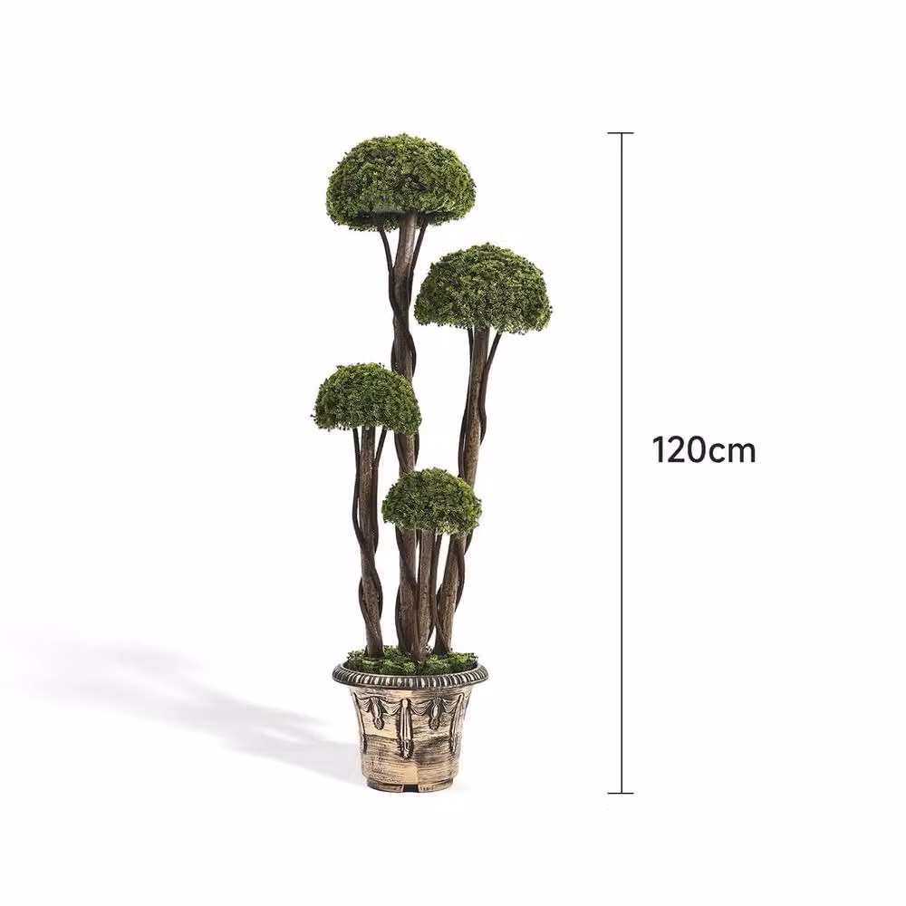 FLAVORA Green Artificial Cypress Topiary Tree, 120 cm Height – 2