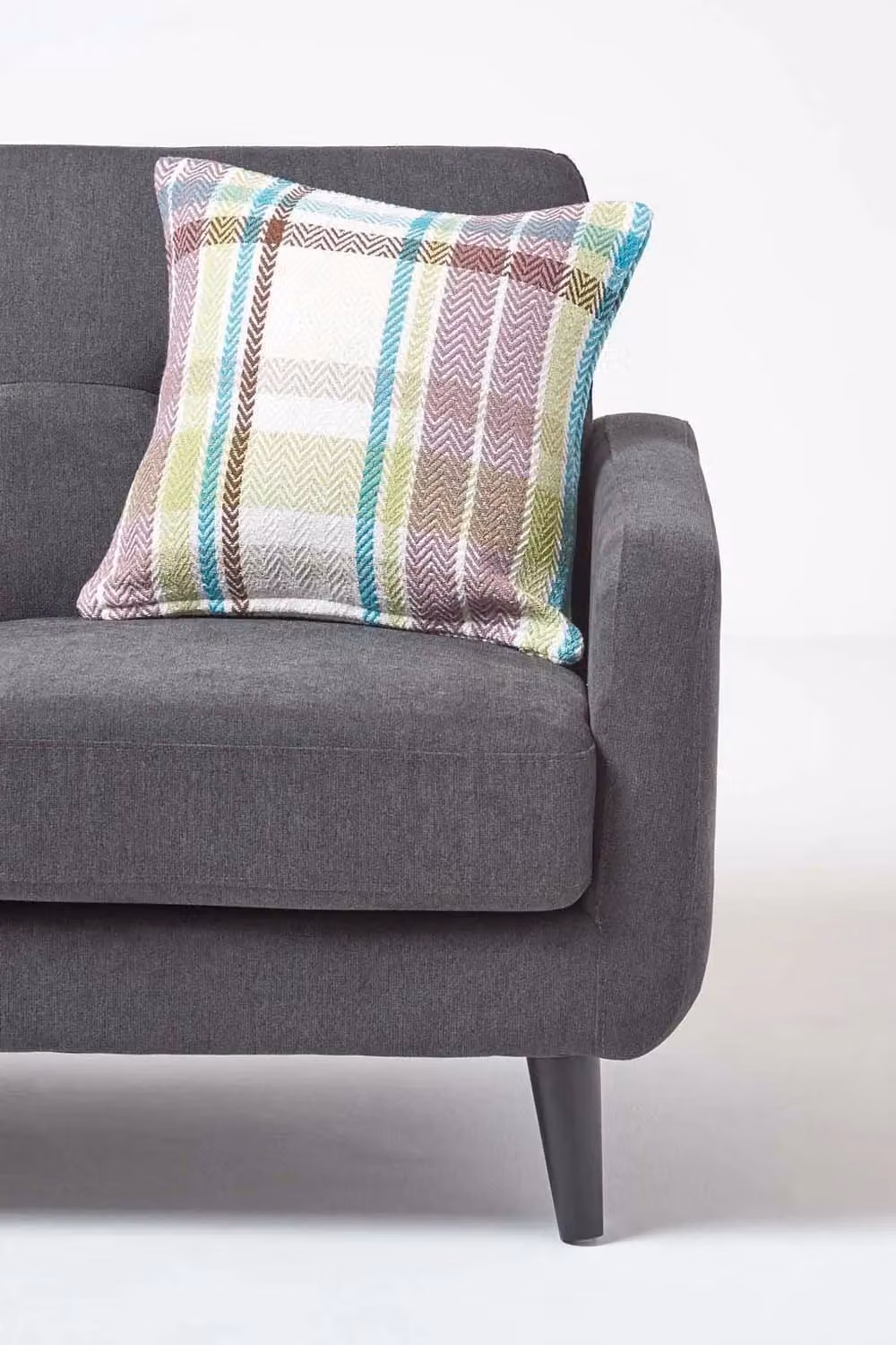 Homescapes Falun Green Multicolour Tartan 100% Cotton Square Cushion Cover, W/D/H: 45 x 45 x 45 cm – 2