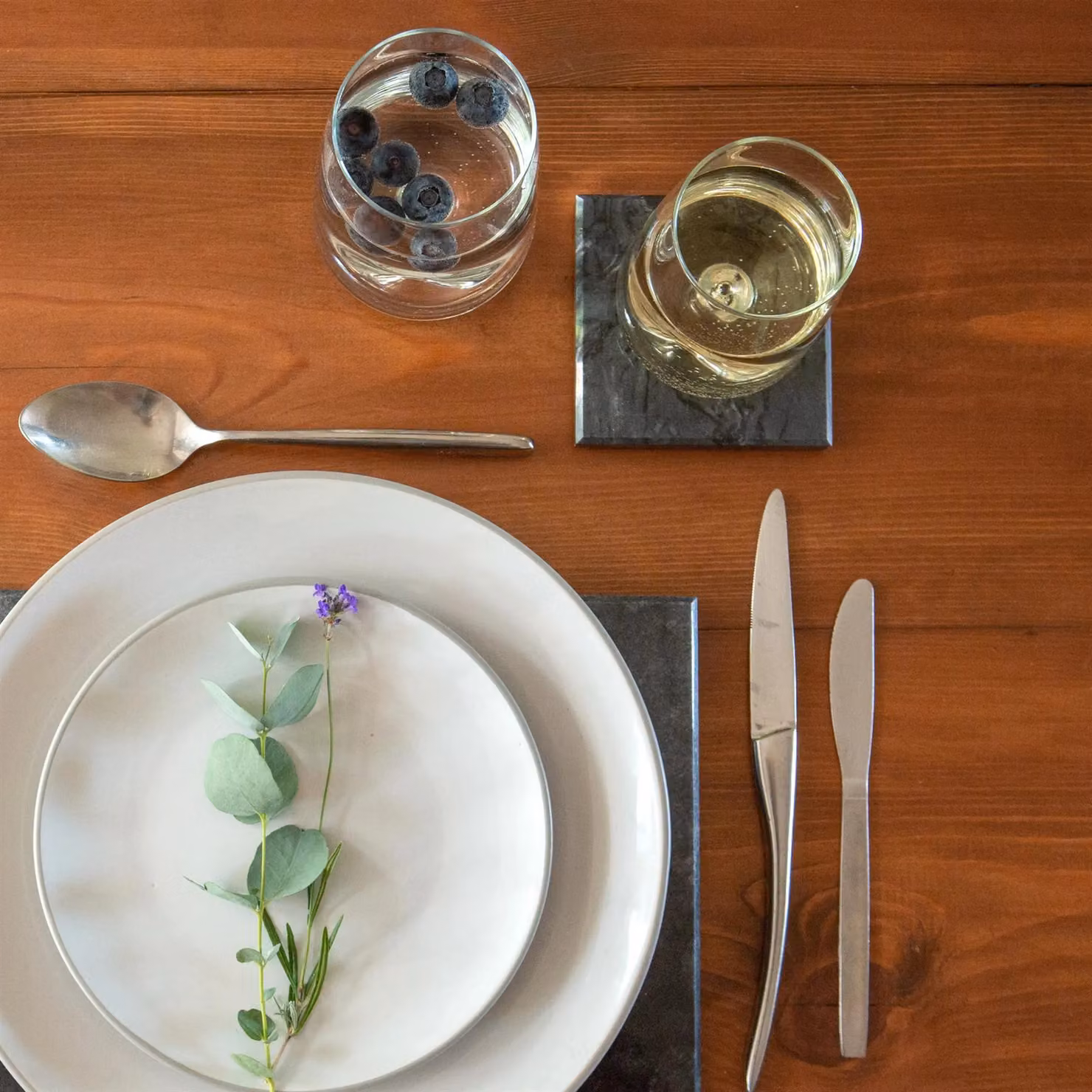 Argon Tableware 12-Piece Marble Placemats and Square Coasters Set in Black – 5