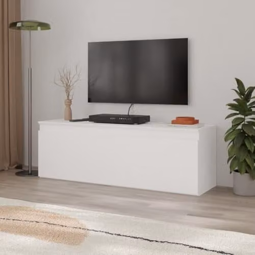 Your Home Rulez Sunset Modern TV Unit with Drop-Down Door in White, Width: 120 cm – 1