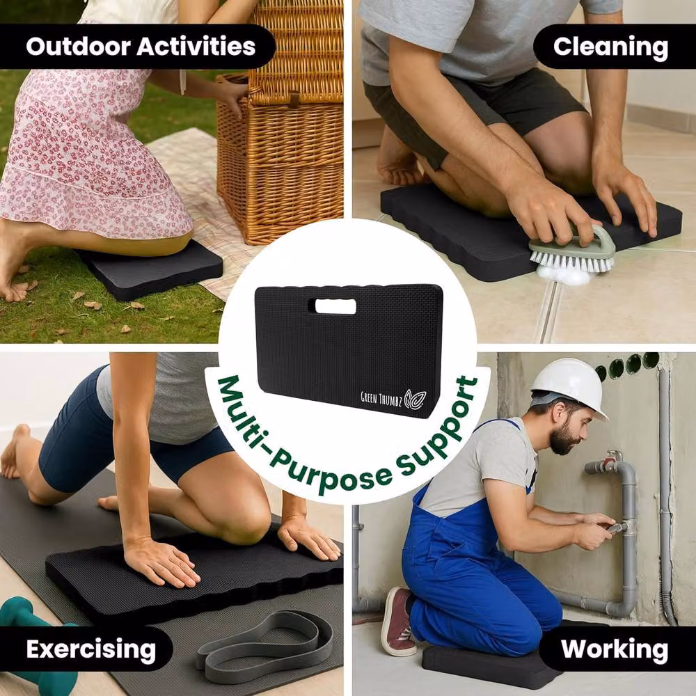 Volila 2 Pack of High Density Foam Garden Kneeler Mat Pads in Black – 5