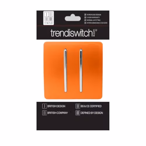 Trendi 2 Gang 2 Way 10 Amp Rocker Light Switch in Sunset Orange – 2