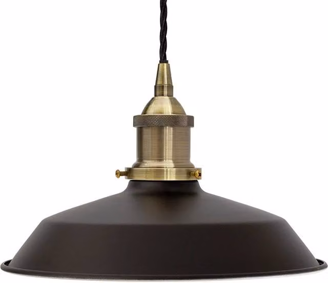 SE Home Trinity Small Metal Pendant Light in Matt Black and Antique Brass