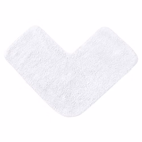 Allure Bath Fashions Allure Corner Shower Mat, 100% Cotton L-Shaped Bath Mat, White