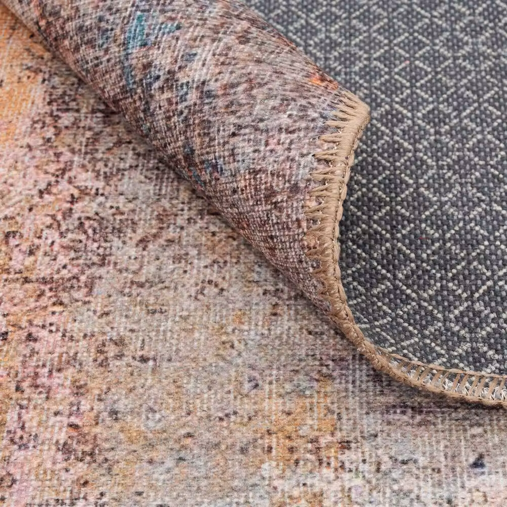 Kukoon Modern Abstract Flatwoven Living Room and Hallway Rug in Beige and Pink, W: 60 cm, L: 110 cm – 3