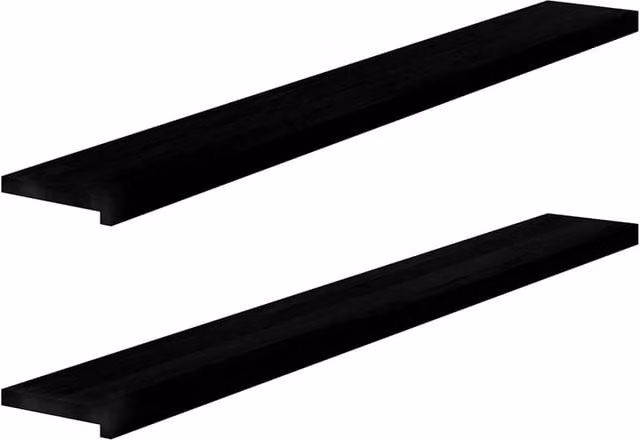 Berkfield Home Solid Oak Wood Window Sills, 2 Pieces, Dark Brown, W: 160 cm, D: 20 cm, H: 2 cm