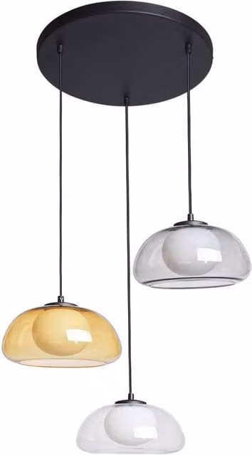 Netlighting Ainale Cluster Pendant Ceiling Light in Black with 3xG9 Transparent Glass Domes