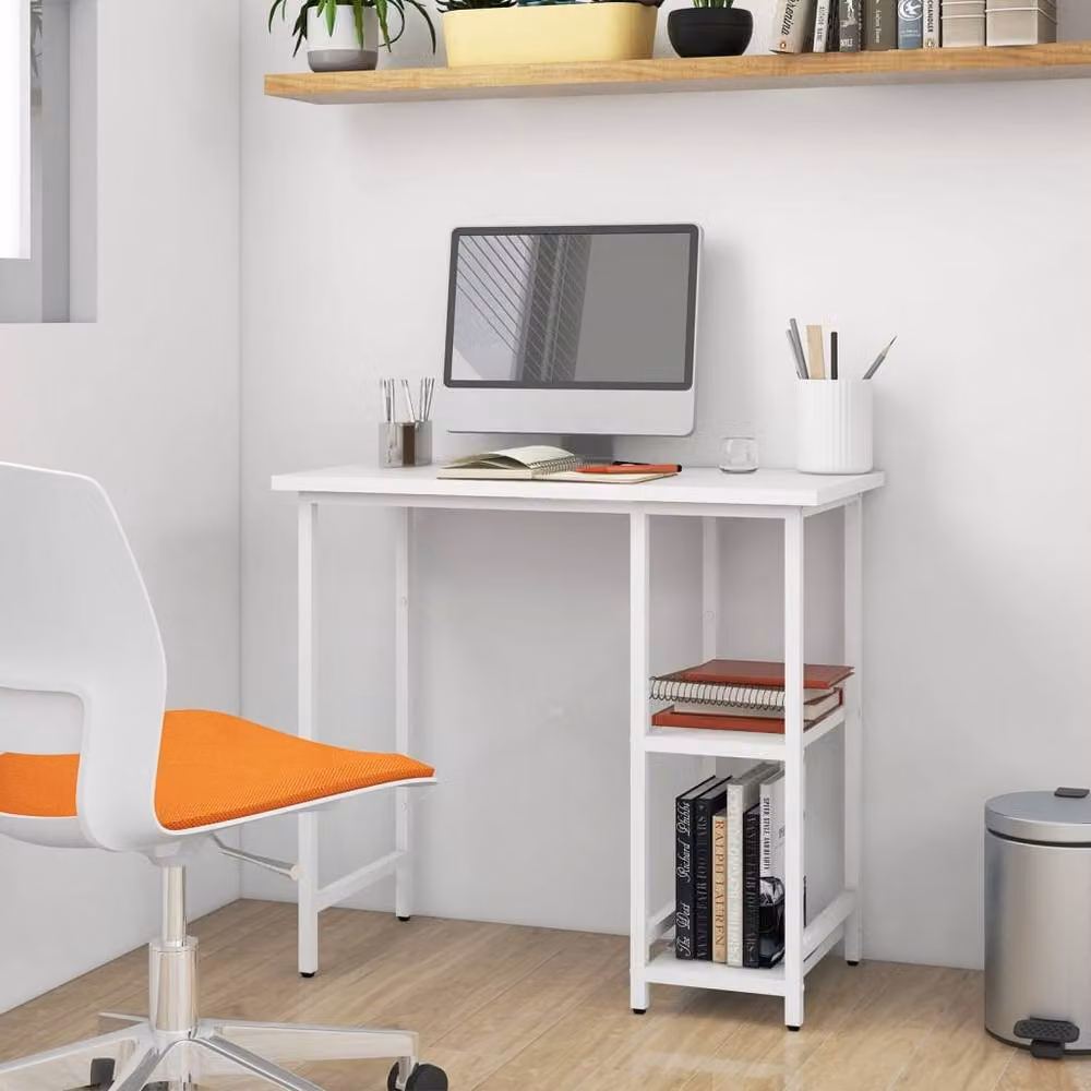 Berkfield Home Modern Computer Desk in White, W/D/H: 80 x 40 x 72 cm – 2