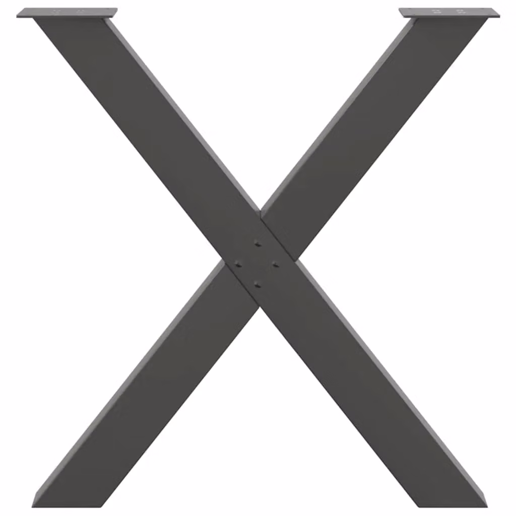 Berkfield Home X-Shaped Dining Table Legs, 3 Piece Steel Set in Anthracite Black, H: 72.5 cm x W: 80 cm – 4