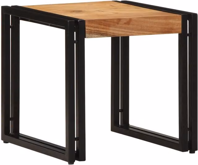 Berkfield Home Industrial Acacia Wood Coffee Table in Brown, W/D/H: 40 x 50 x 38 cm – 1