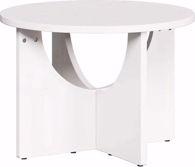 Berkfield Home Round White Coffee Table in Solid Pine Wood, W: 50 cm, D: 50 cm, H: 35 cm – 1