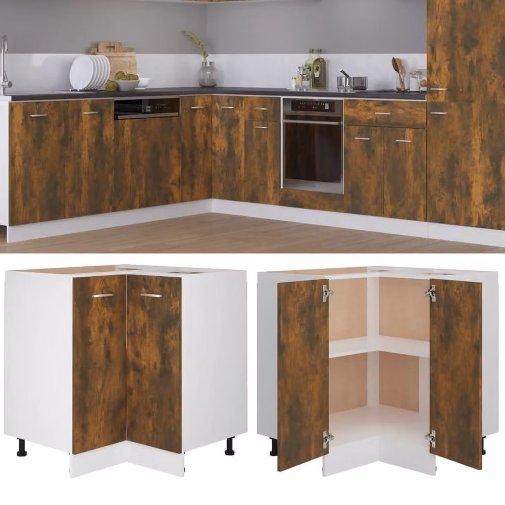 Berkfield Home Kitchen Cabinet in Smoked Oak Brown, W/D/H: 75.5 x 5 x 80.5 cm – 2