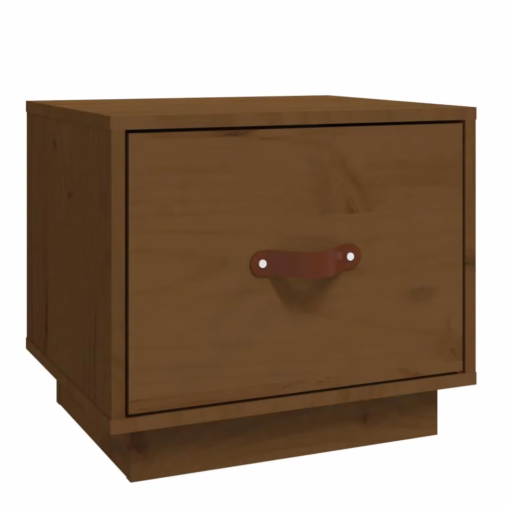 Berkfield Home Rustic Solid Wood Pine Bedside Cabinet in Honey Brown, W/D/H: 40 x 34 x 35 cm – 2