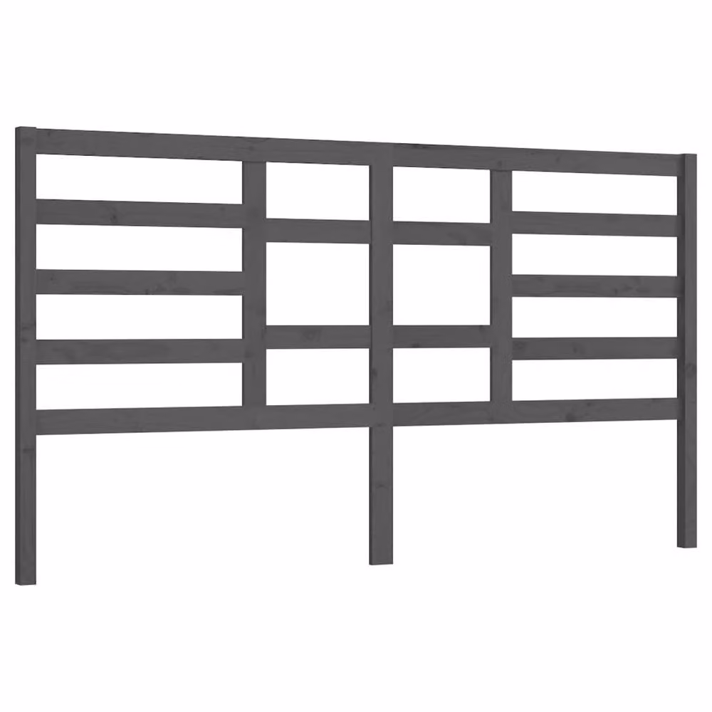 Berkfield Home Beautiful Grey Solid Wood Pine Bed Headboard W: 186 cm, D: 4 cm, H: 104 cm – 2