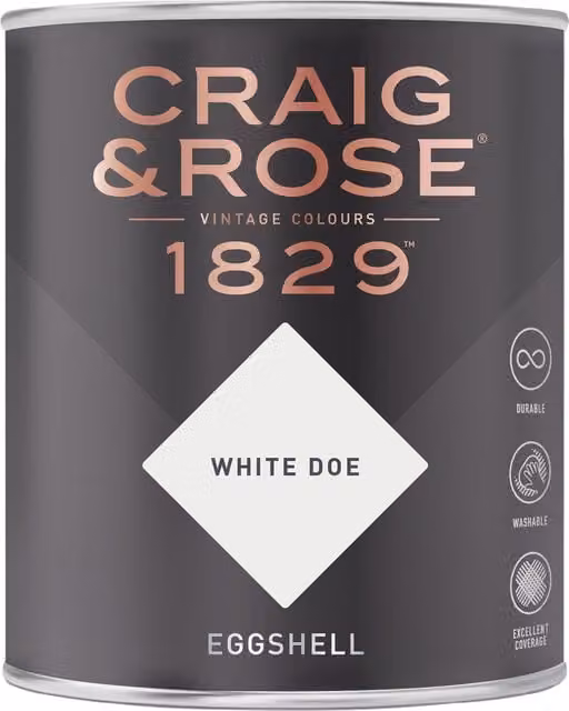 Craig and Rose Eggshell Paint in White Doe