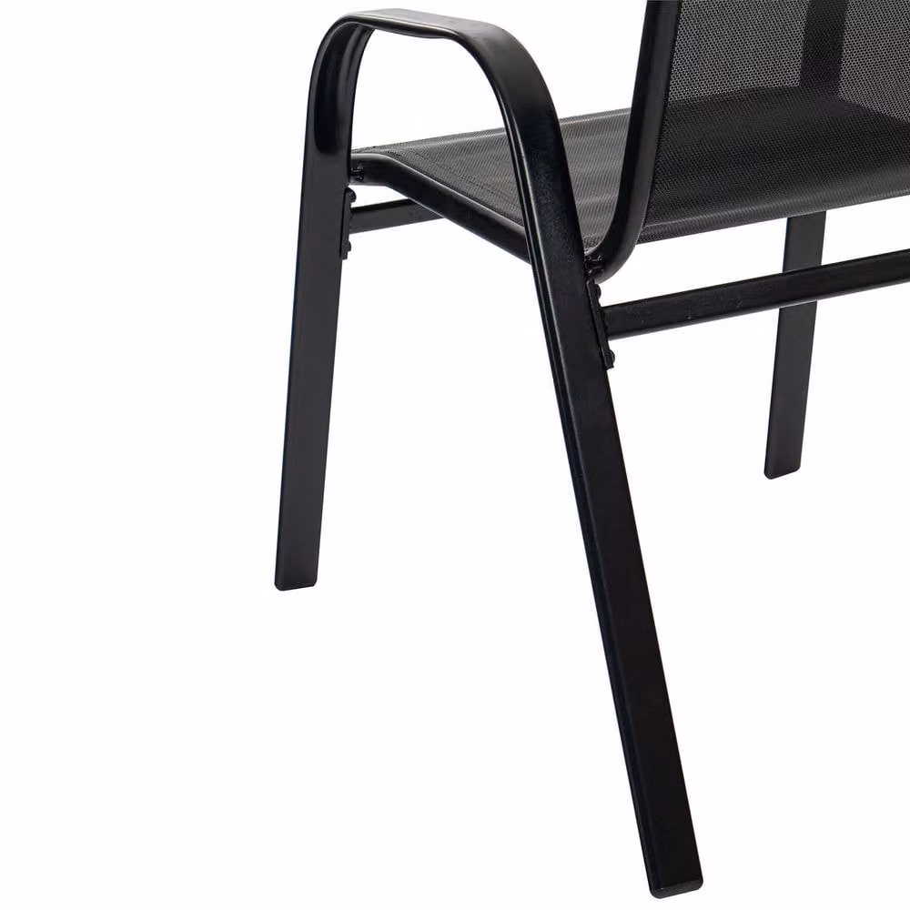 Harbour Housewares Texteline Canvas Garden Chairs, Pack of 6, Black – 5