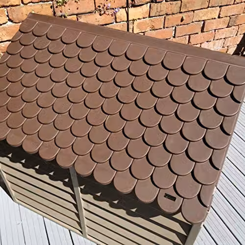 Samuel ALEXANDER Weatherproof Plastic Dog Kennel in Brown, W/D/H: 86 x 84 x 82 cm – 4