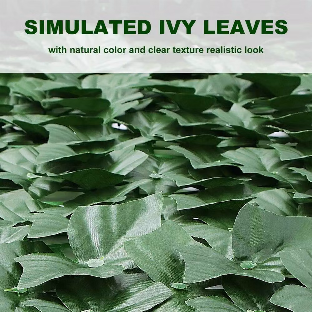 NESTLUNE Artificial Ivy Leaf Hedge for Garden Fence and Wall Privacy, Green, W: 100 cm, H: 80 cm – 3