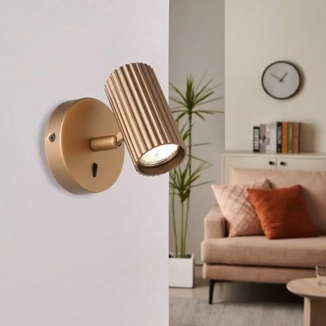 Eglo Portillo Modern Aluminium and Metal Wall Spotlight in Gold/Brass – 1