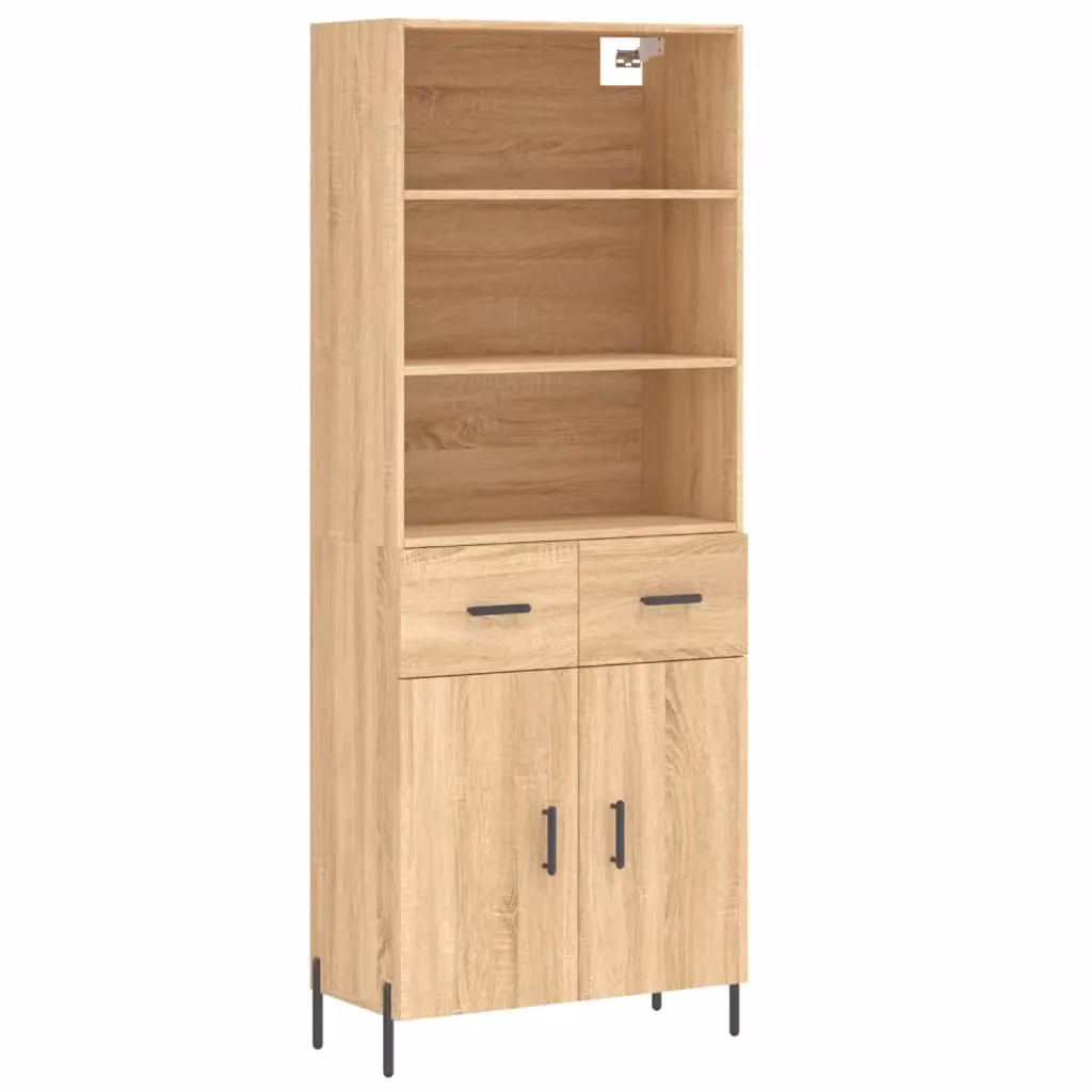 Berkfield Home Sonoma Oak Highboard in Brown, W: 69.5 cm, D: 34 cm, H: 180 cm – 2