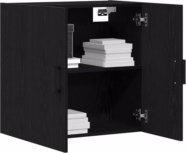 Berkfield Home Black Oak Wall Cabinet W: 60 cm, D: 31 cm, H: 60 cm – 1