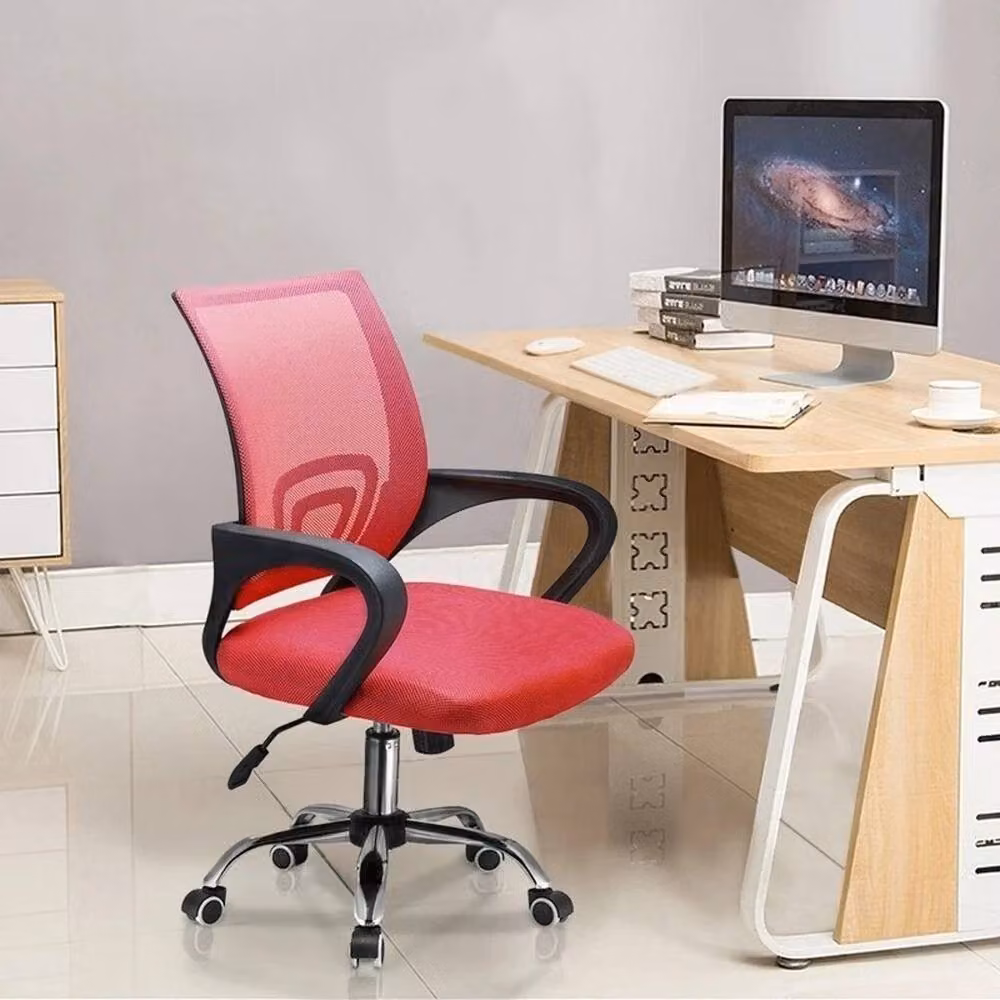 VOGREX Red Mesh Home Office Task Chair with Swivel and Adjustable Height – 3