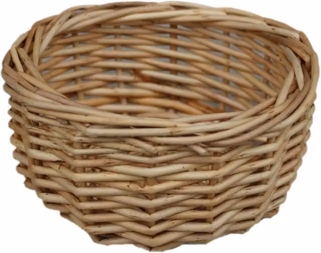 Red Hamper Rustic Round Rattan Mini Wicker Bowl in Brown