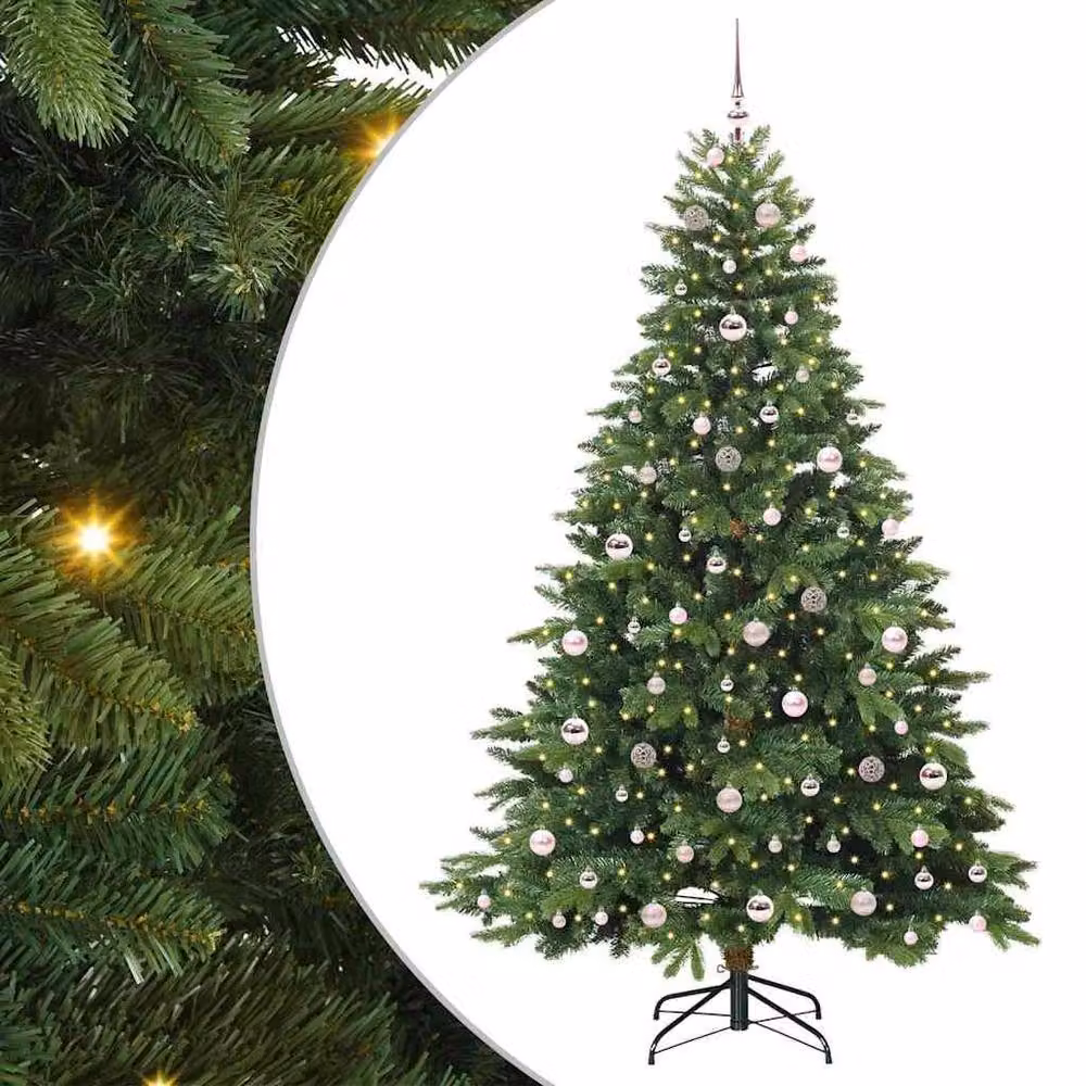 Berkfield Home Beautiful Artificial Christmas Tree with 300 Warm White LEDs, Green, Height: 210 cm – 3