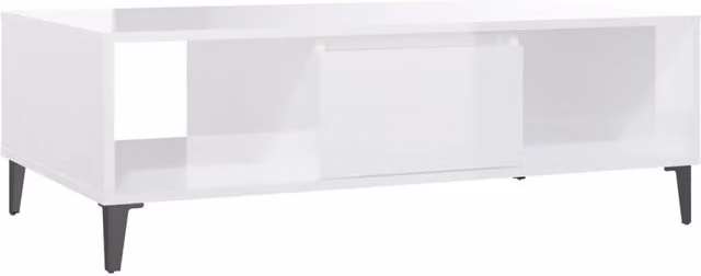 Berkfield Home High Gloss White Coffee Table W: 103.5 cm, D: 60 cm, H: 35 cm