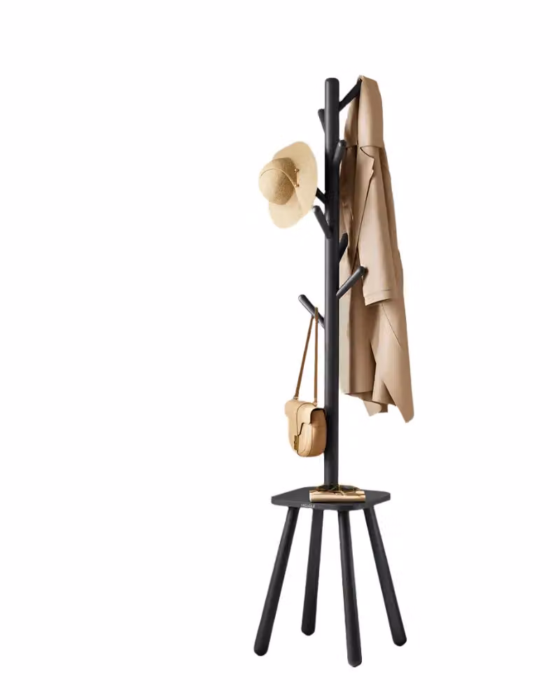 Modcraft Hall Tree Coat Rack Stand with 8 Hooks and Storage Shelf in Black – 2