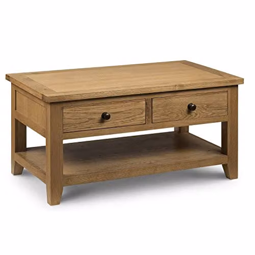 Julian Bowen Astoria Rectangular Waxed Oak Coffee Table with 2 Drawers, W/D/H: 100 x 60 x 50 cm – 1