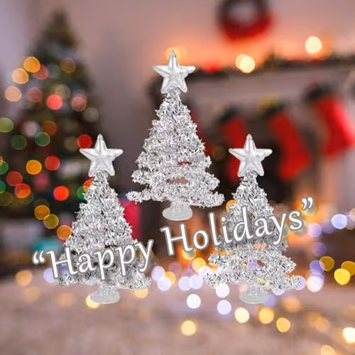 VFM e-Store White Glass Christmas Tree Decoration, H 29 cm x W 15 cm – 3