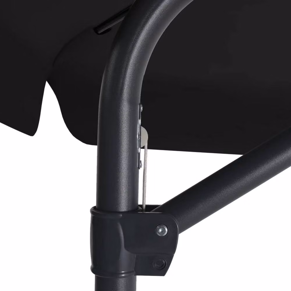 Berkfield Home Garden Parasol with Steel Pole, Black, Diameter: 300 cm – 3