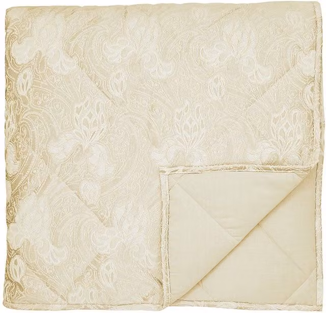 Sanderson Ashbee Quilted Floral Throw in Gold