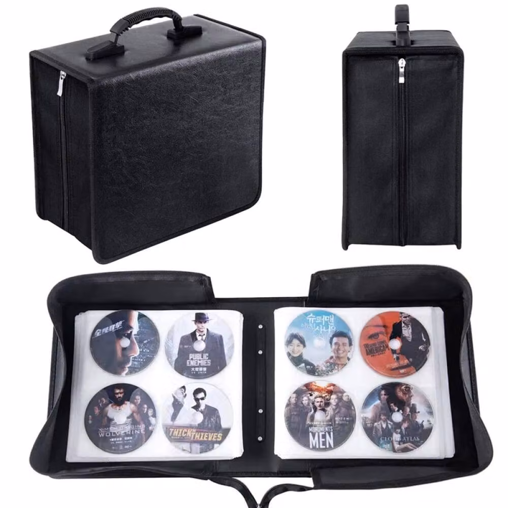 NESTLUNE Black Fabric CD DVD Wallet Storage Album Holder for 400 Discs – 5
