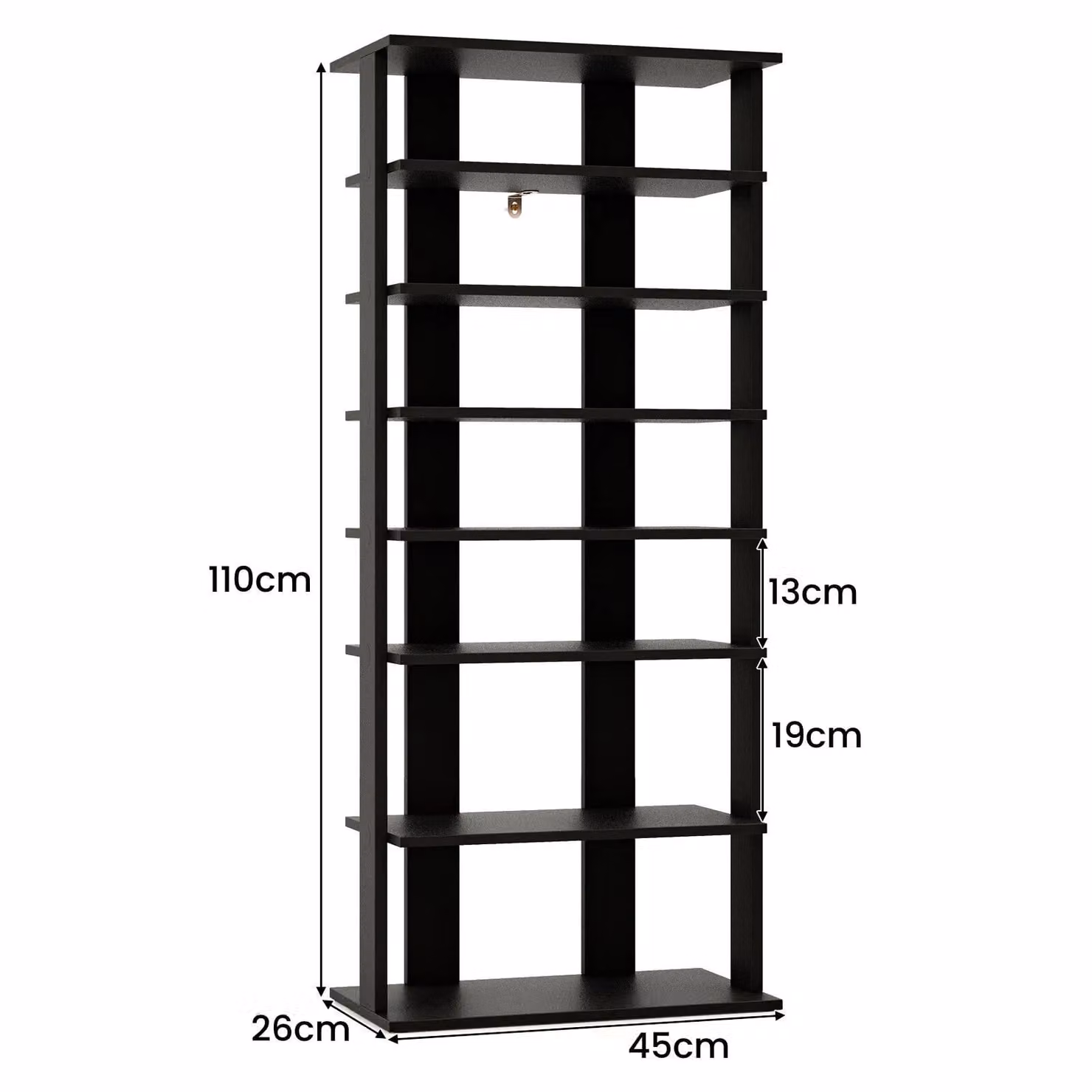 Costway 7 Tier Tall Shoe Rack Organizer in Black – 2