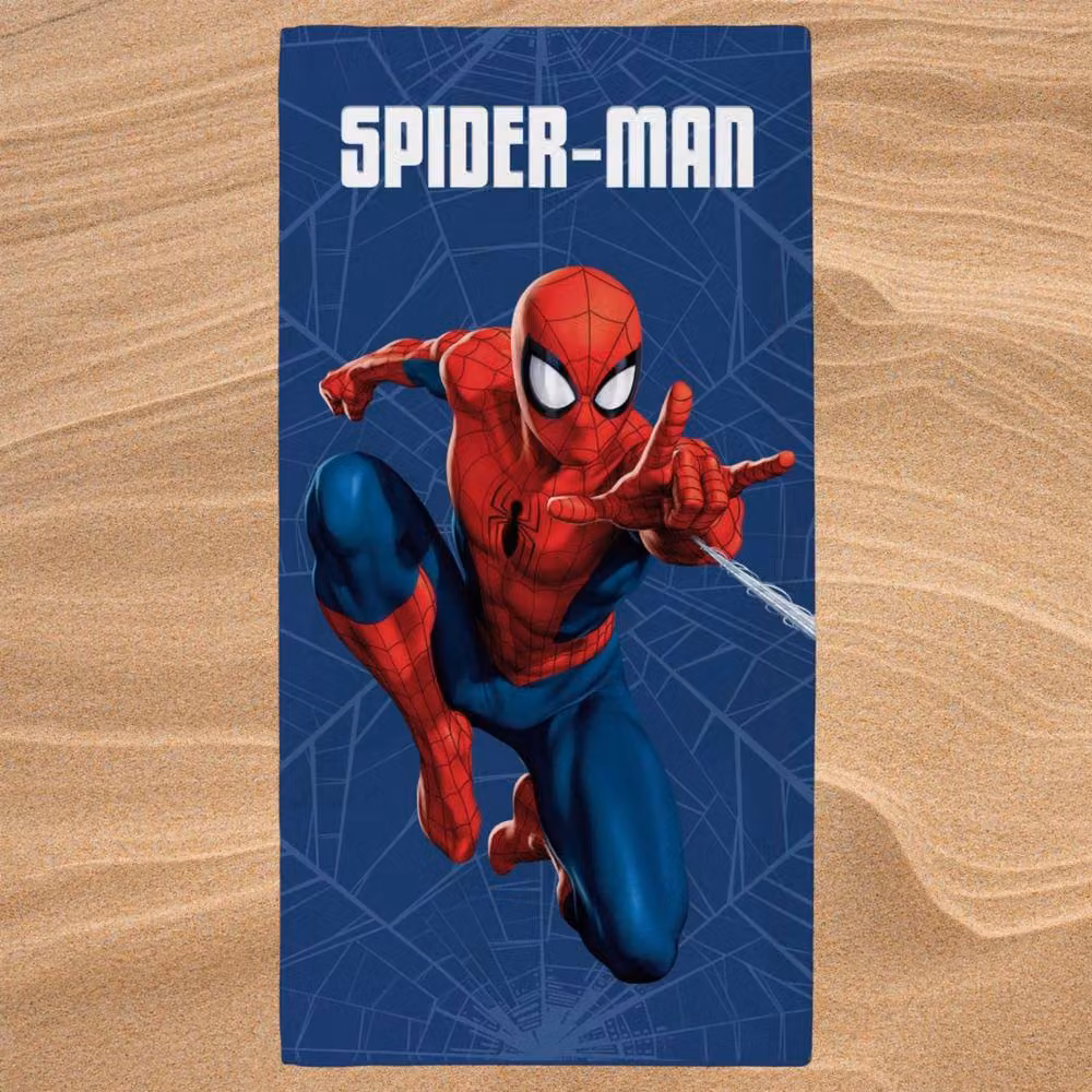 Coco Moon Marvel Spider-Man Blue Cotton Bath and Beach Towel for Boys and Girls, W/D/H: 140 x 70 x 70 cm – 4