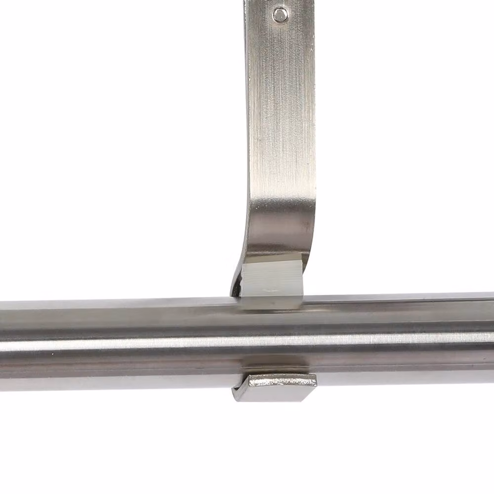 Marlow Extendable Adjustable Steel Curtain Rod Set in Metallic Silver – 4