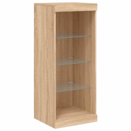 vidaXL Modern Sideboard with Integrated LED Lights in Sonoma Oak Brown, W/D/H: 41 x 37 x 100 cm – 1
