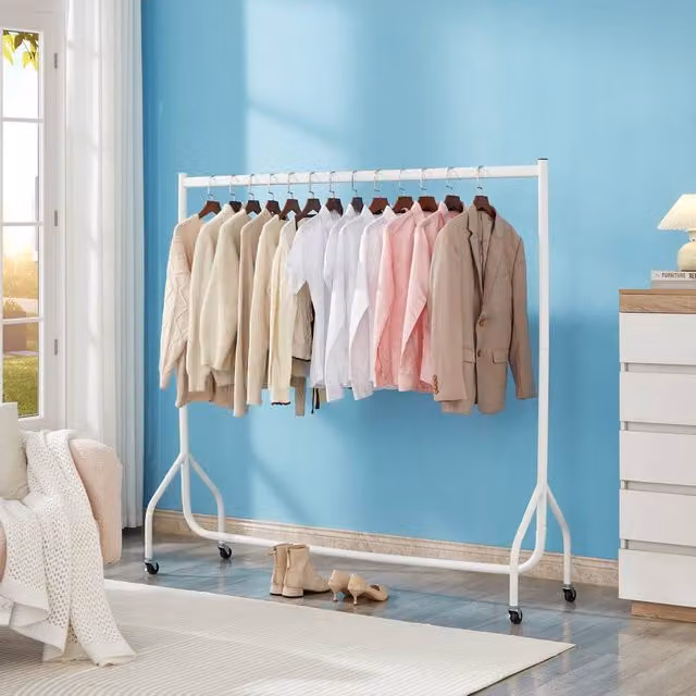 House of Home Heavy Duty White Metal Clothes Rail, W: 152 cm, H: 152.4 cm – 1