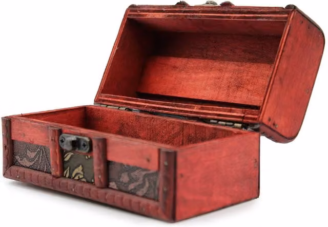 KDMK Vintage Colonial Gold Floral Solid Wood Rectangular Trinket Gift Boxes - Gold