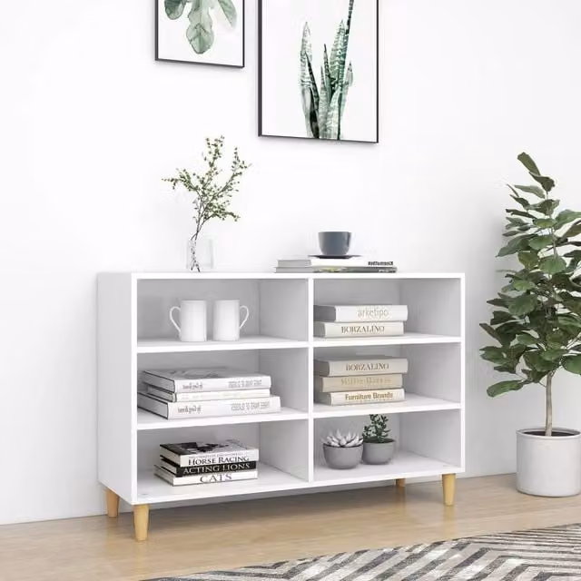 Berkfield Home Scandinavian Style White Sideboard in Matt MDF, W/D/H: 103.5 x 35 x 70 cm