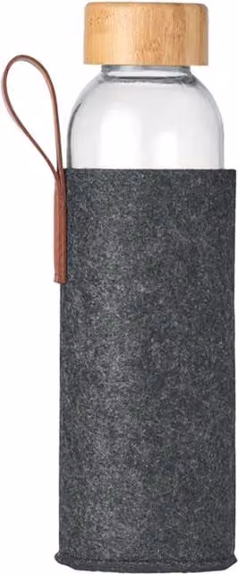 MidOcean Thai Bamboo Water Bottle, 500ml, Stone Grey