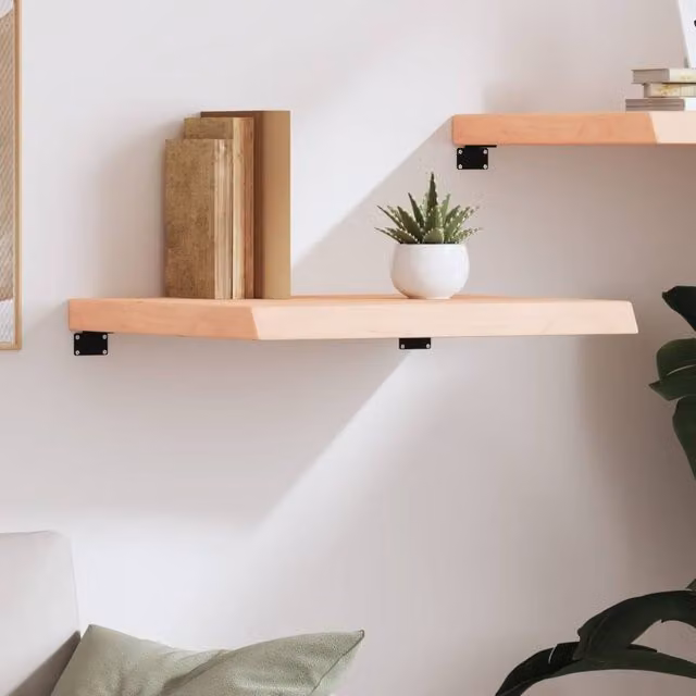 Berkfield Home Wall Mounted Rustic Oak Shelf in Light Oak, W: 60 cm, D: 50 cm, H: 50 cm