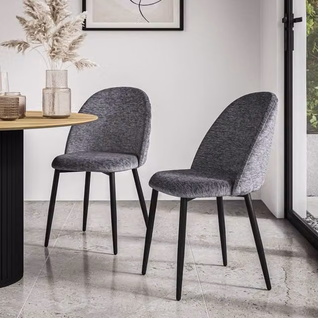 More4Homes Raye Grey Velvet Upholstered Dining Chairs Set of 8 – 1