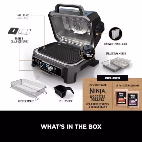 Ninja Woodfire Pro Connect XL Electric BBQ Grill and Smoker, Black and Blue – 2