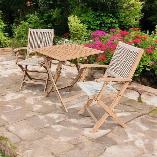 Royalcraft London 3 Piece Folding Bistro Set in Brown